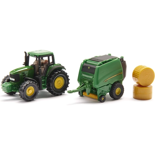 Traktor John Deere z prasą model metalowy SIKU S1665